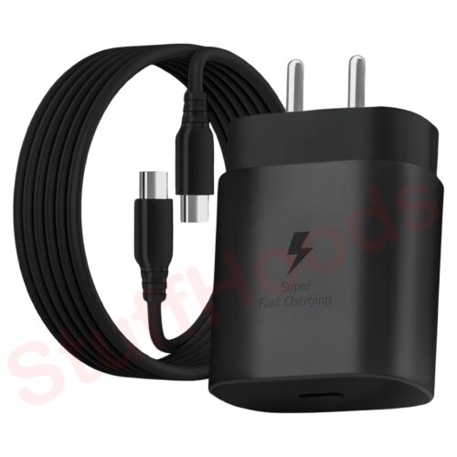 StuffHoods 45W USB-C Super Fast Charger with Type-C to Type-C Cable – PD & PPS Fast Charging Adapter for Samsung Galaxy S24, S23, S22, S21, S20, A & M Series